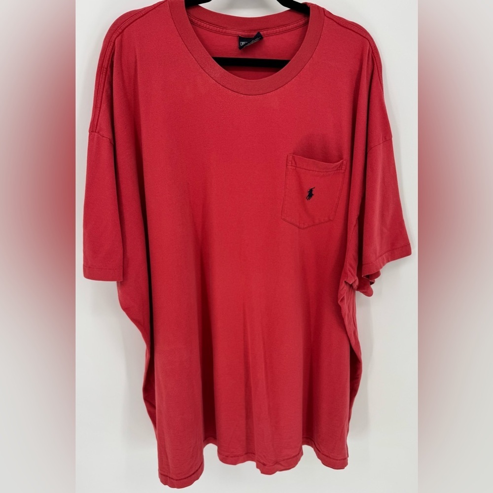 Polo Ralph Lauren Mens Red Jersey Pocket T-Shirt - All Fits